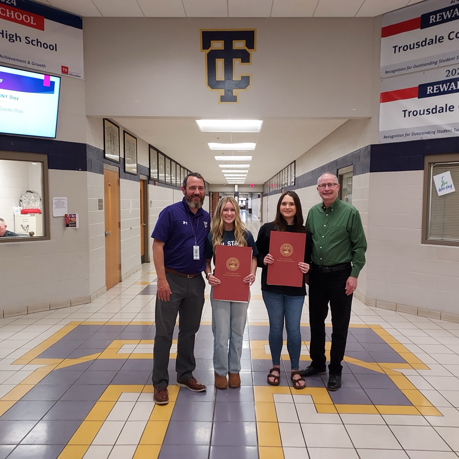 Rep. William Slater honors Trousdale Co. High School valedictorian, salutatorian